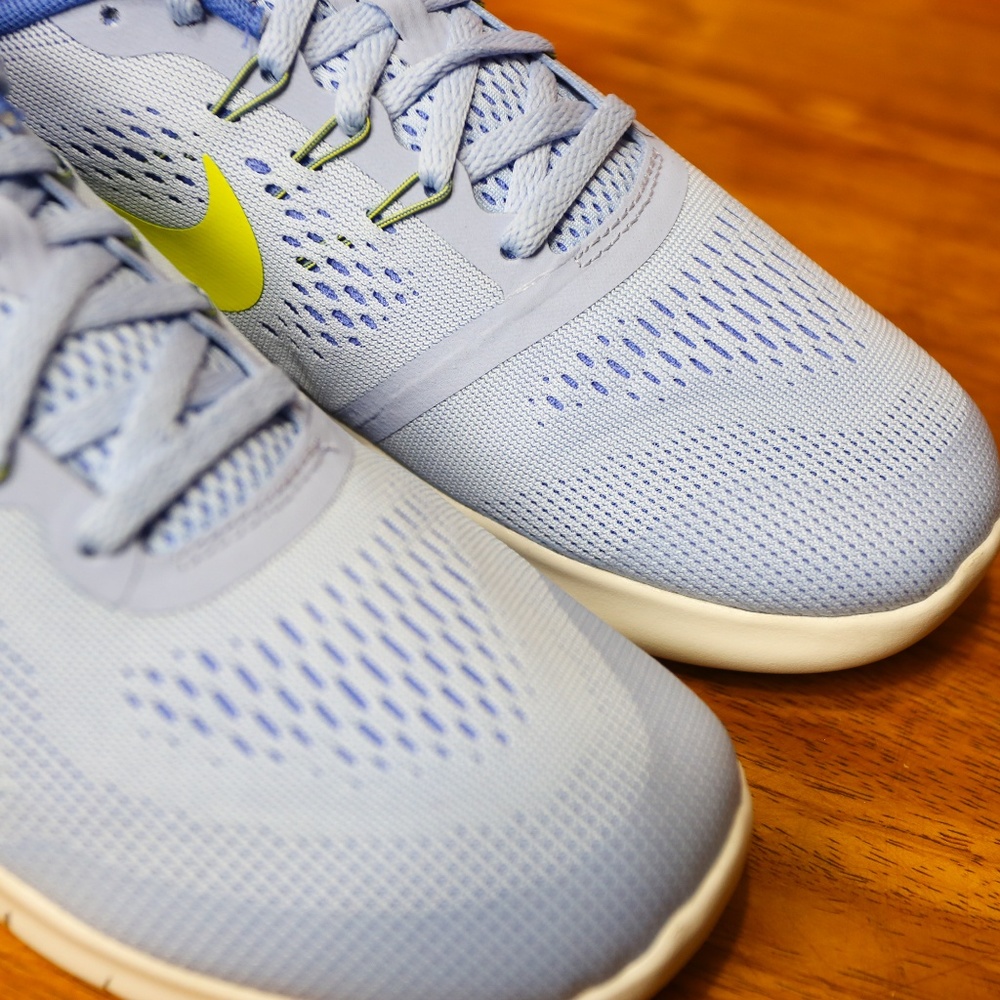 Nike Free RN GS Girls Medium Blue 833993-403 Lime - Picture 7 of 7